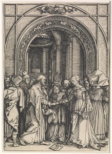 Jomfru Marias liv: Jomfru Marias og St. Josefs ekteskap av Albrecht Dürer