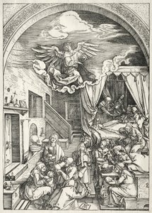 Jomfruens liv: Jomfruens fødsel, 1504-1505. av Albrecht Dürer