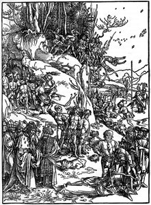 De ti tusen kristnes martyrium på Ararat-fjellet, 1495-1497, 1936 av Albrecht Dürer