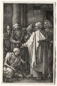 Peter og Johannes helbreder den krøplingen ved tempelporten, 1512. av Albrecht Dürer