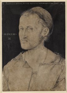 Portrett av Hans Burgkmair, 1518 (kull) av Albrecht Dürer