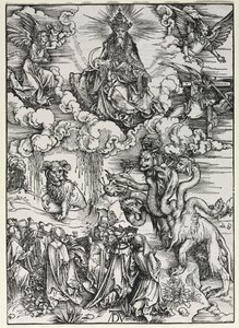 Johannes åpenbaring: Beast with Rams Horns, 1511. av Albrecht Dürer