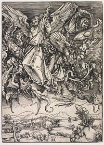 Åpenbaring av St. John: St. Michael kjemper mot dragen av Albrecht Dürer