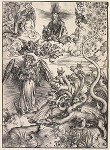 Johannes' åpenbaring: Kvinnen kledd med solen av Albrecht Dürer