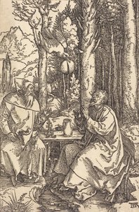 Saint Anthony og Saint Paul i villmarken, ca. 1504. av Albrecht Dürer