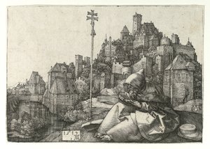 Saint Anthony leser. 1519 av Albrecht Dürer