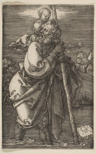 Saint Christopher Facing Venstre, 1521. av Albrecht Dürer
