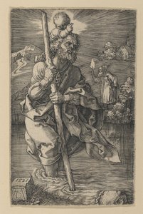 Sankt Kristoffer vendt mot høyre av Albrecht Dürer