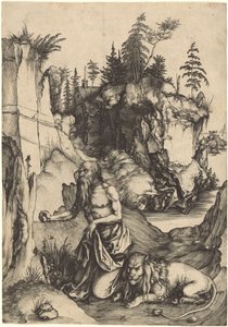 Saint Jerome Penitent i villmarken av Albrecht Dürer