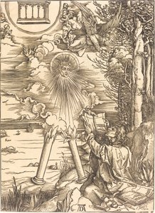 Saint John fortærer boken av Albrecht Dürer