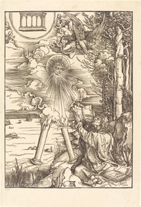 Saint John fortærer boken av Albrecht Dürer