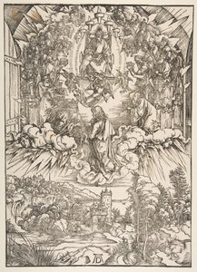 Saint John før Gud og de eldste, fra The Apocalypse, ca. 1496. av Albrecht Dürer