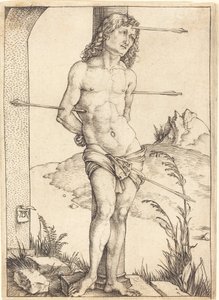 Saint Sebastian bundet til søylen av Albrecht Dürer