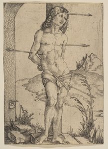 Sankt Sebastian bundet til søylen av Albrecht Dürer