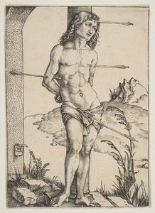 Saint Sebastian bundet til søylen, ca. 1499. av Albrecht Dürer