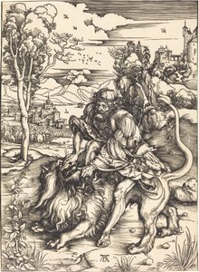 Samson kjemper med løven av Albrecht Dürer