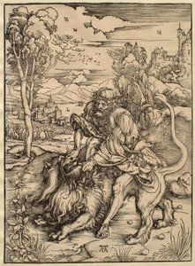 Samson kjemper med løven av Albrecht Dürer