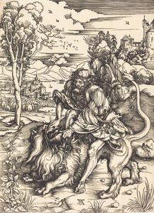 Samson kjemper med løven, ca. 14971498. av Albrecht Dürer