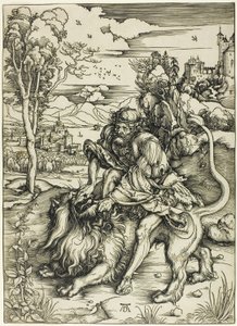 Samson river løven av Albrecht Dürer