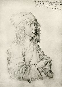 Selvportrett av den tretten år gamle Dürer