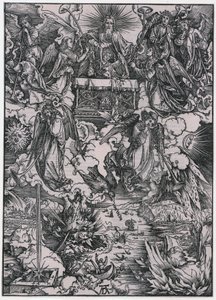 Sju engler med trompeter, figur VI, blad 8 fra serien «Apokalypsen» av Albrecht Dürer