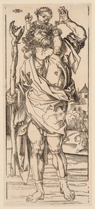 St. Christopher Crossing the Stream, 1528. av Albrecht Dürer