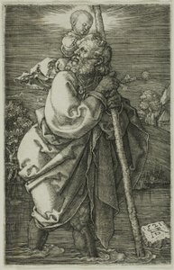 St. Christopher vendt mot venstre av Albrecht Dürer