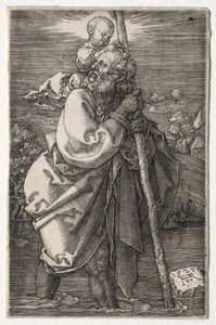 St. Christopher, vendt mot venstre, 1521. av Albrecht Dürer