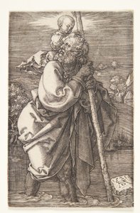 St. Christopher vendt mot venstre av Albrecht Dürer