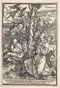 St. Francis mottar stigmata av Albrecht Dürer