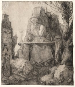 St. Jerome sitter nær en Pollard Willow, 1512. av Albrecht Dürer
