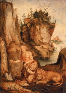 St Hieronymus og løven, ca. 1500 av Albrecht Dürer