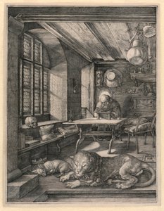 St. Hieronymus i sin studie av Albrecht Dürer