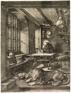 St. Hieronymus i sin studie av Albrecht Dürer