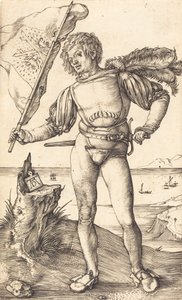 Fanebærer, ca. 15021503. av Albrecht Dürer