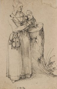 Stående figur av en kvinne som holder et barn, 1502 av Albrecht Dürer