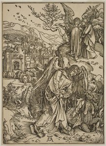 Engelen som viser St. Johannes det nye Jerusalem av Albrecht Dürer