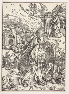 Engelen som viser St. Johannes det nye Jerusalem av Albrecht Dürer
