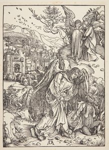 Engelen som viser St. Johannes det nye Jerusalem av Albrecht Dürer
