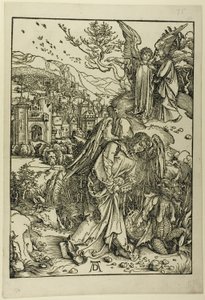 Engelen med nøkkelen til den bunnløse gropen, fra The Apocalypse av Albrecht Dürer