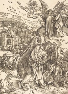 Engelen med nøkkelen til den bunnløse gropen, 1498. av Albrecht Dürer