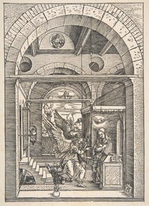 Bebudelsen, fra The Life of the Virgin, latinsk utgave, 1511.n.d. av Albrecht Dürer