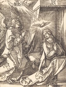 Kunngjøringen, sannsynligvis ca. 15091510. av Albrecht Dürer