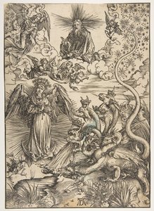 The Apocalyptic Woman, fra The Apocalypse, Latin Edition, 1511, 1511. av Albrecht Dürer