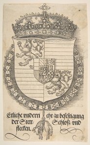 Våpene til Ferdinand I, konge av Ungarn og Böhmen.n.d. av Albrecht Dürer