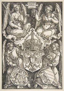 The Arms of the Empire and of Nürnberg, 1521. av Albrecht Dürer