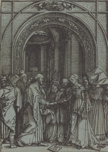 Jomfruens trolovelse, c.1504-1505 trykt 1560-1570-tallet. av Albrecht Dürer