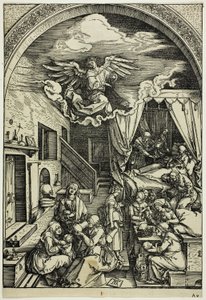 The Birth of the Virgin, fra The Life of the Virgin av Albrecht Dürer