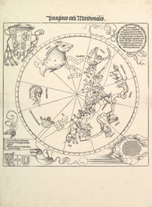Den himmelske jordkloden-sørlige halvkule, 1515. av Albrecht Dürer