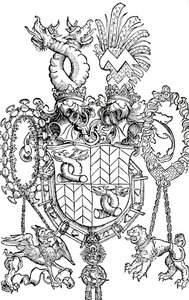 Våpenskjoldet til Florian Waldauf, 1500 1906 av Albrecht Dürer
